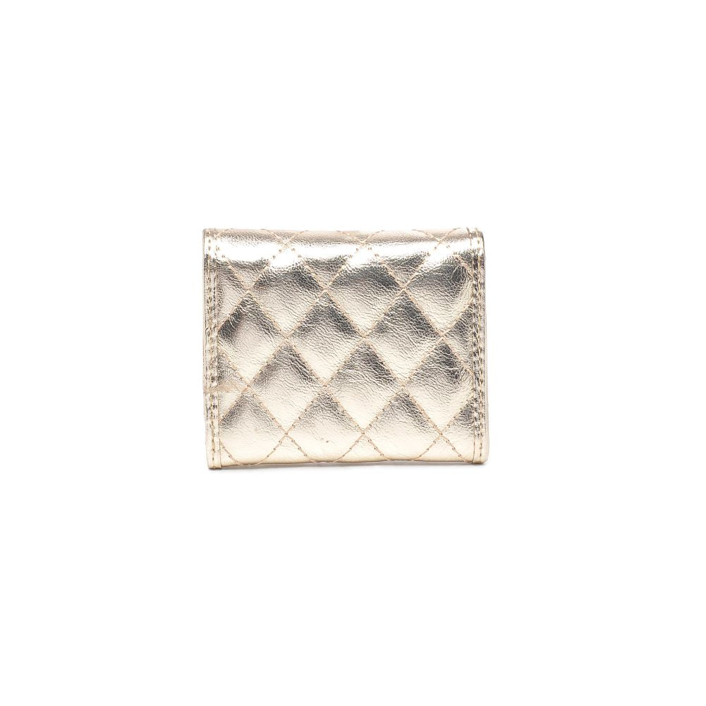 Woman wearing Gold Urban Expressions Shantel - Quilted Wallet 840611104779 View 7 | Gold