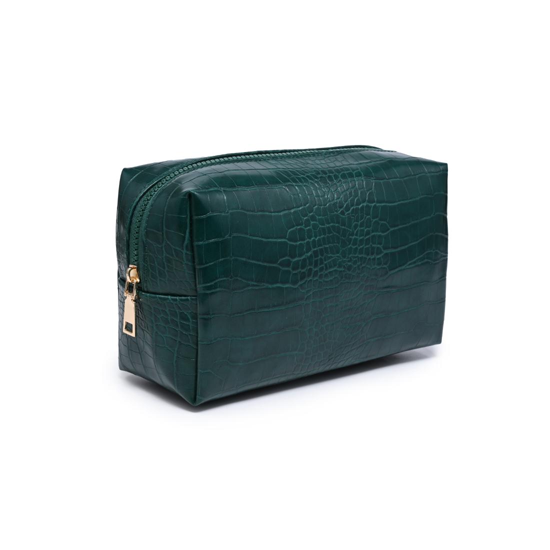 Urban Essentials Croc Chic Cosmetic & Travel Organizer Pouch 840504210563 View 6 | Emerald