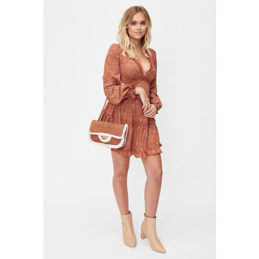 Woman wearing Tan Urban Expressions Dorest Shoulder Bag 840611100979 View 4 | Tan