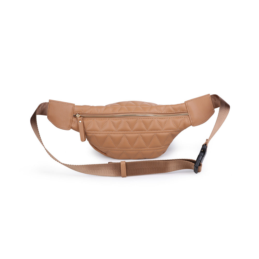 Woman wearing Tan Urban Expressions Puma Belt Bag NA-840611152695 View 7 | Tan