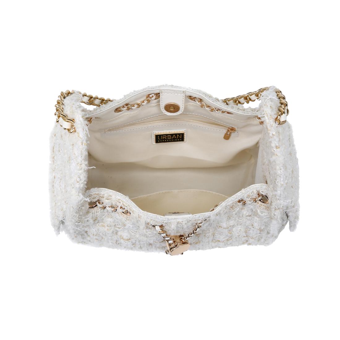 Woman wearing White Urban Expressions Paisely Shoulder Bag 840504208478 View 9 | White