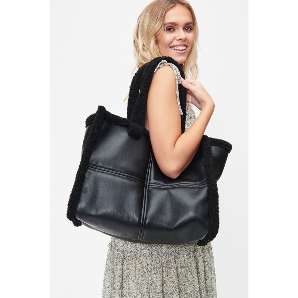 Woman wearing Black Urban Expressions Lohi Tote 840611101433 View 2 | Black