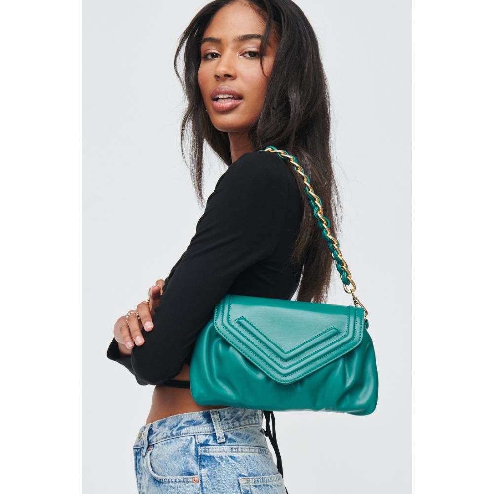 Woman wearing Emerald Urban Expressions Adrienne Crossbody 840611103031 View 1 | Emerald