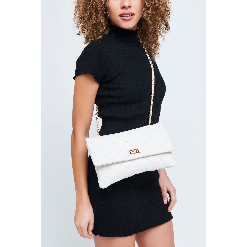 Woman wearing White Urban Expressions Isabella Crossbody 840611180049 View 1 | White