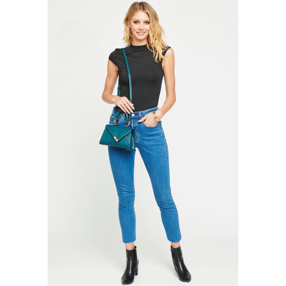 Woman wearing Emerald Urban Expressions Blake Crossbody 840611174710 View 2 | Emerald