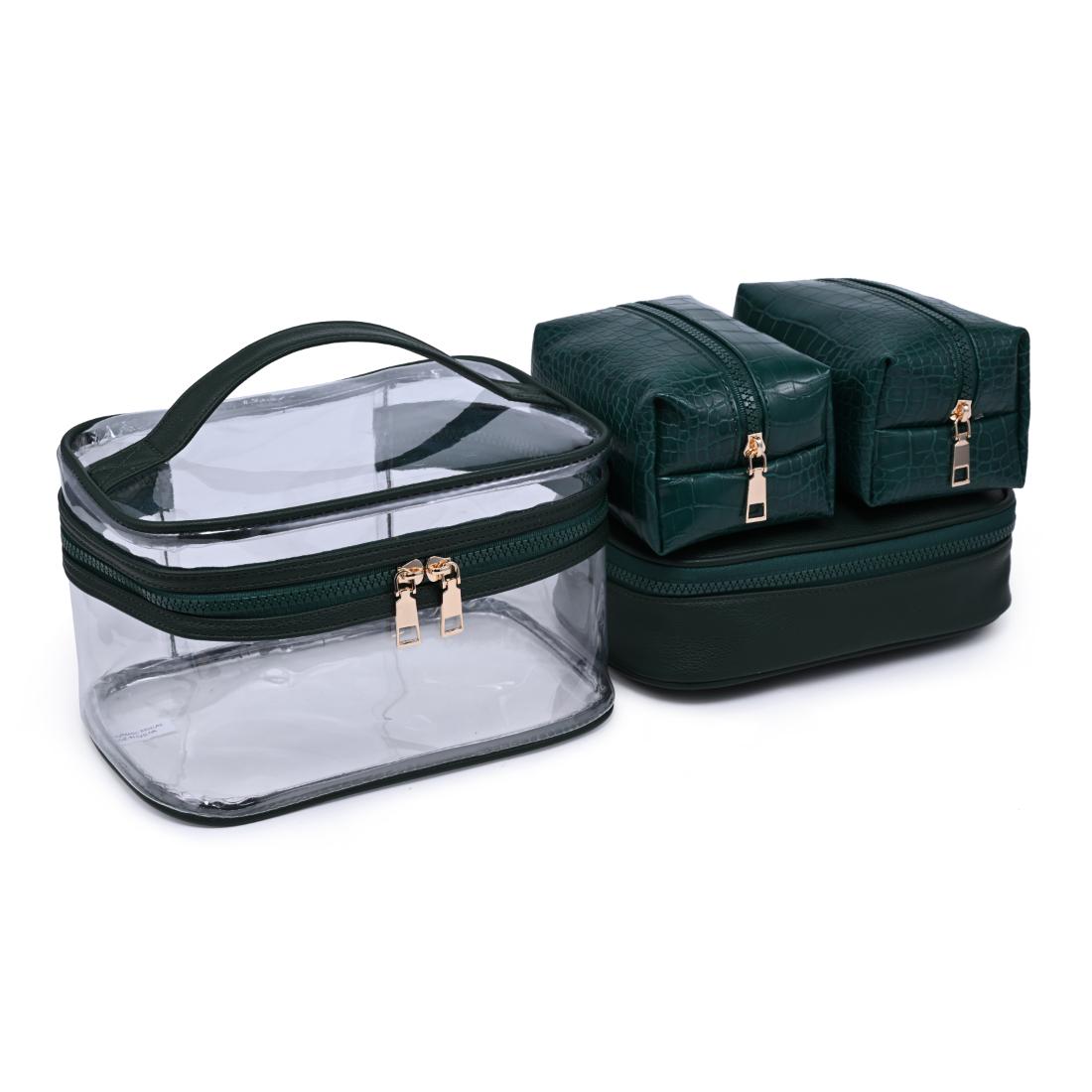 Woman wearing Emerald Urban Essentials Croc Chic - 4 Piece Train Case Set 840504215728 View 2 | Emerald