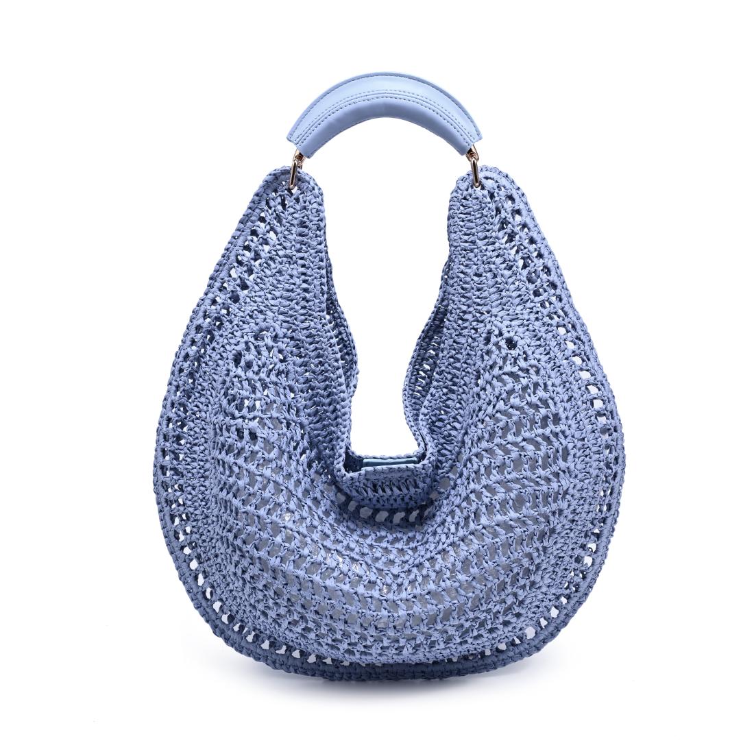 Woman wearing Periwinkle Urban Expressions Camden Hobo 840504208942 View 7 | Periwinkle