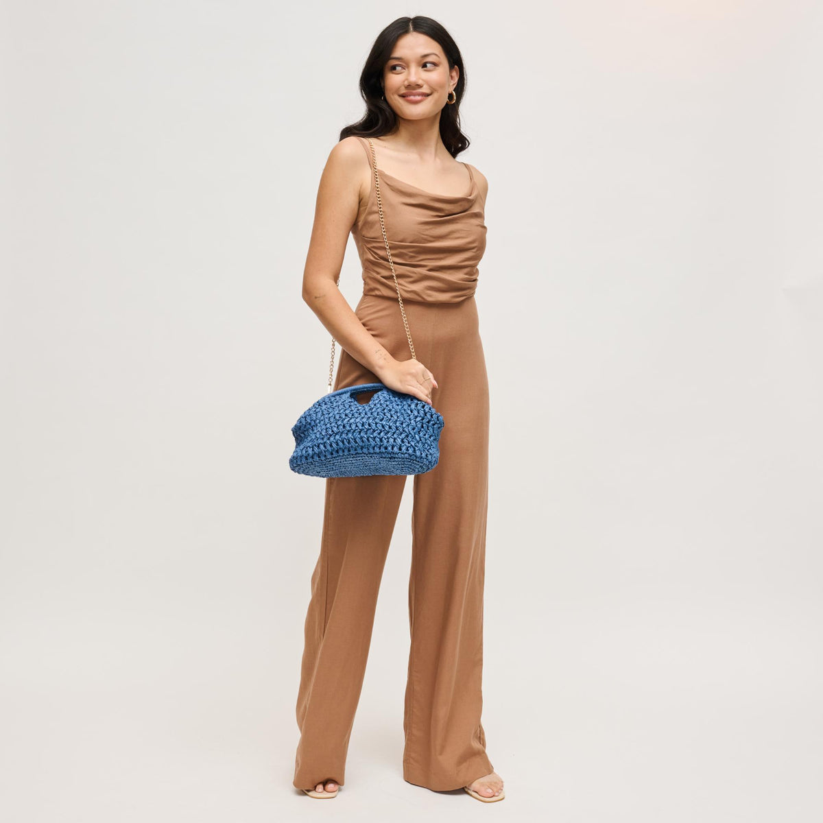 Woman wearing Denim Urban Expressions Abigail Crossbody 840504204159 View 3 | Denim