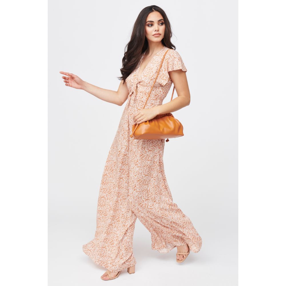 Woman wearing Tan Urban Expressions Macie Clutch 840611182449 View 3 | Tan