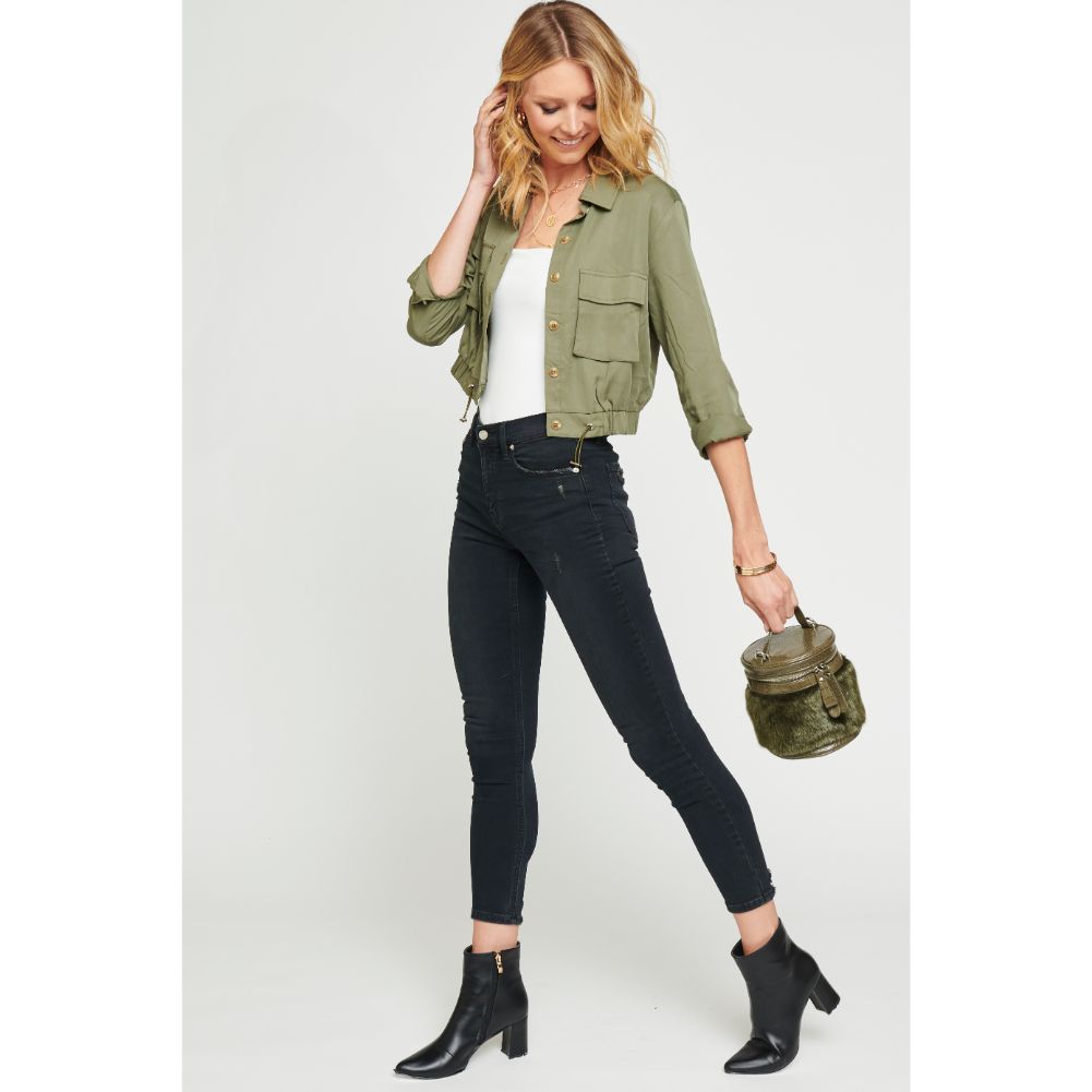 Woman wearing Olive Urban Expressions Fonda Crossbody NA-840611153982 View 2 | Olive