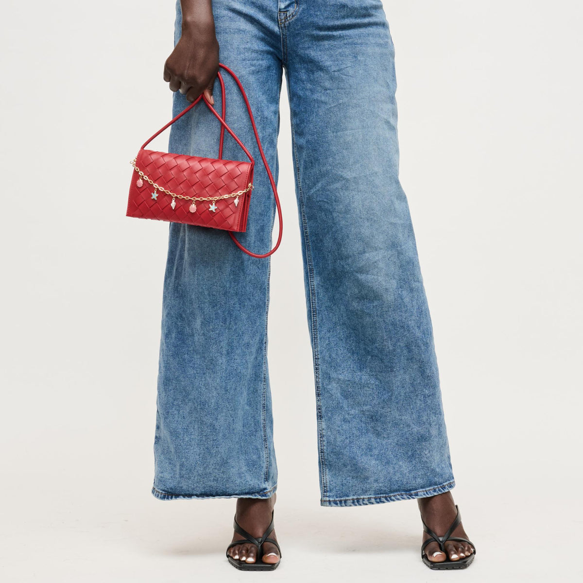 Woman wearing Red Urban Expressions Aubrey Crossbody 840504205637 View 4 | Red