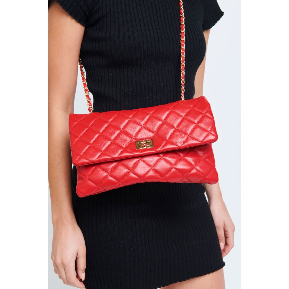 Woman wearing Red Urban Expressions Isabella Crossbody 840611180063 View 2 | Red