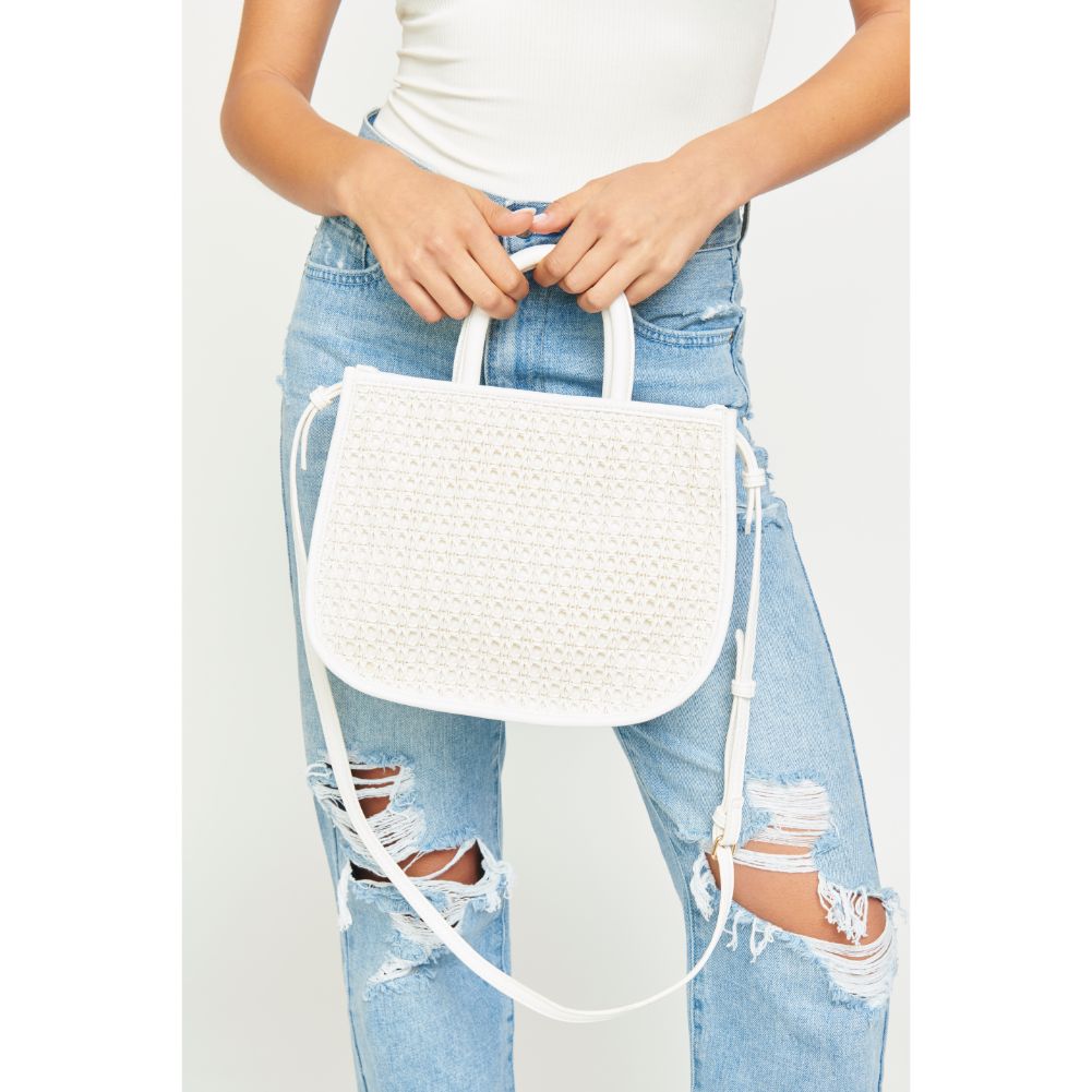 Woman wearing White Urban Expressions Carmen Crossbody 840611169419 View 2 | White