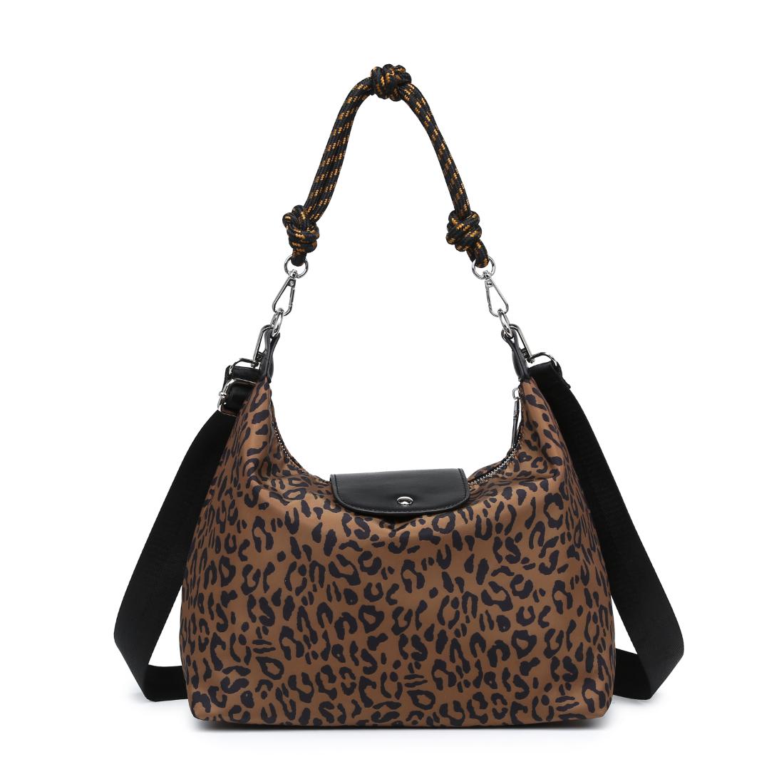 Woman wearing Leopard Urban Expressions Nova Hobo 840504206115 View 5 | Leopard