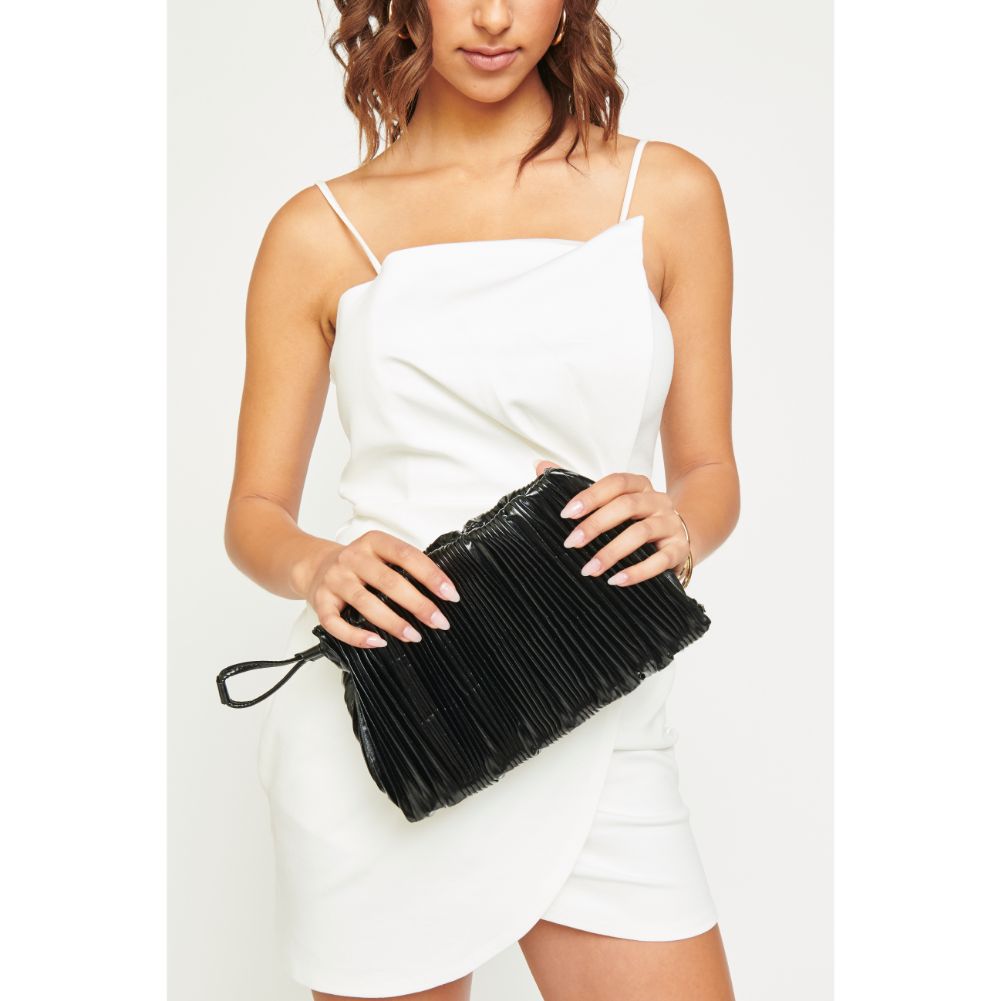 Woman wearing Black Urban Expressions Voila Clutch 840611182326 View 1 | Black