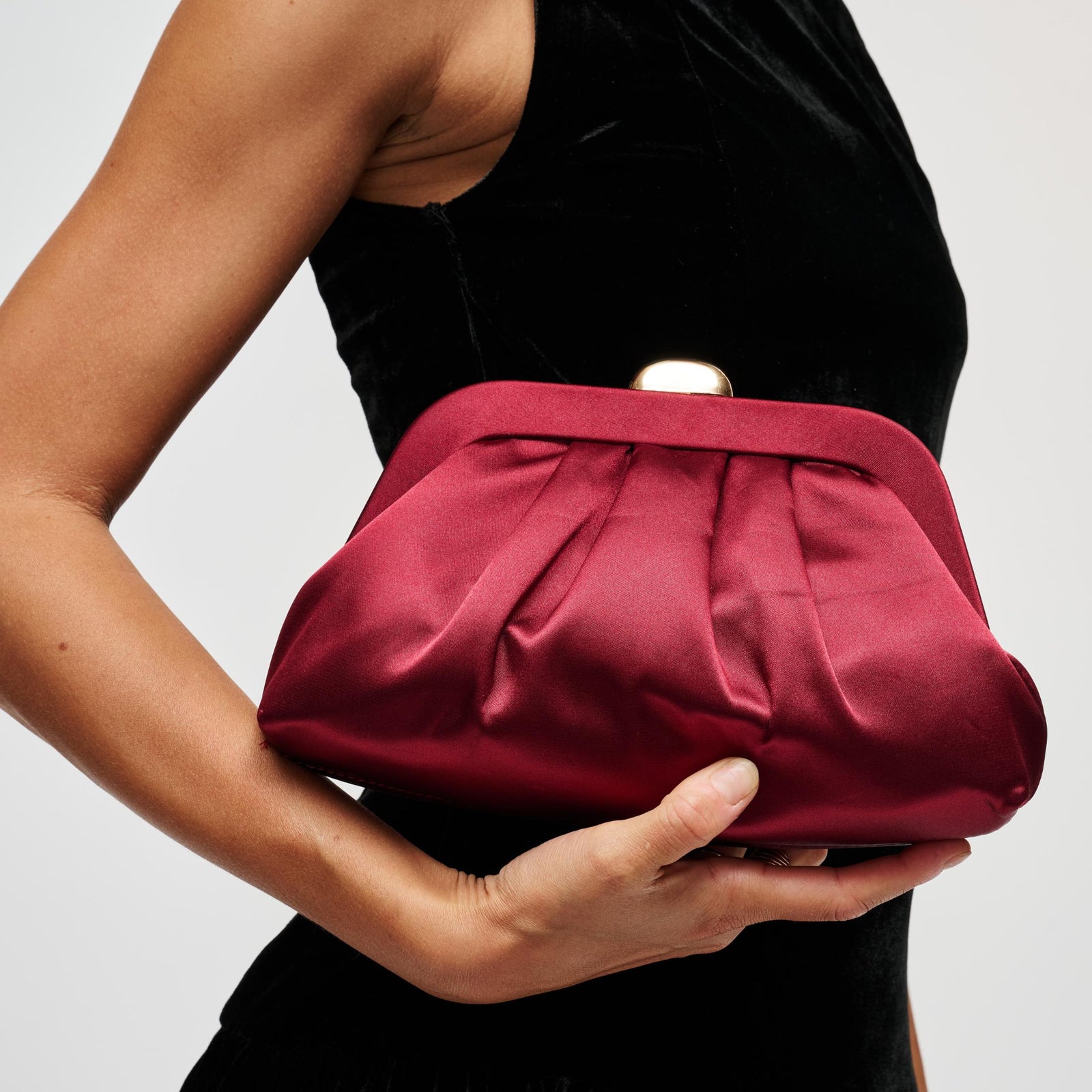 Woman wearing Burgundy Urban Expressions Winter Clutch 840504211713 View 1 | Burgundy