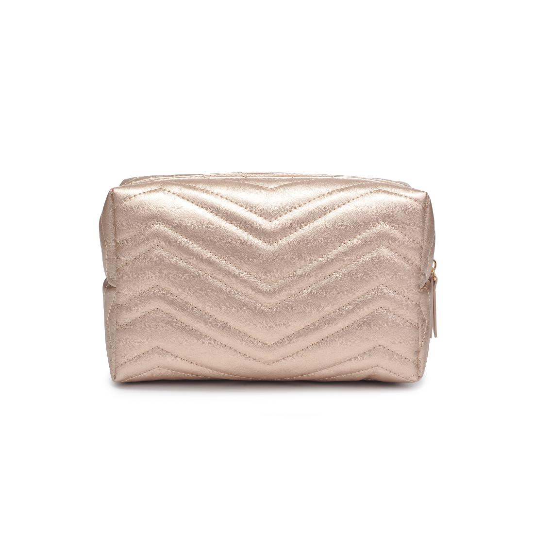 Urban Essentials Chic Stitch Cosmetic & Travel Organizer Pouch 840611197191 View 7 | Gold