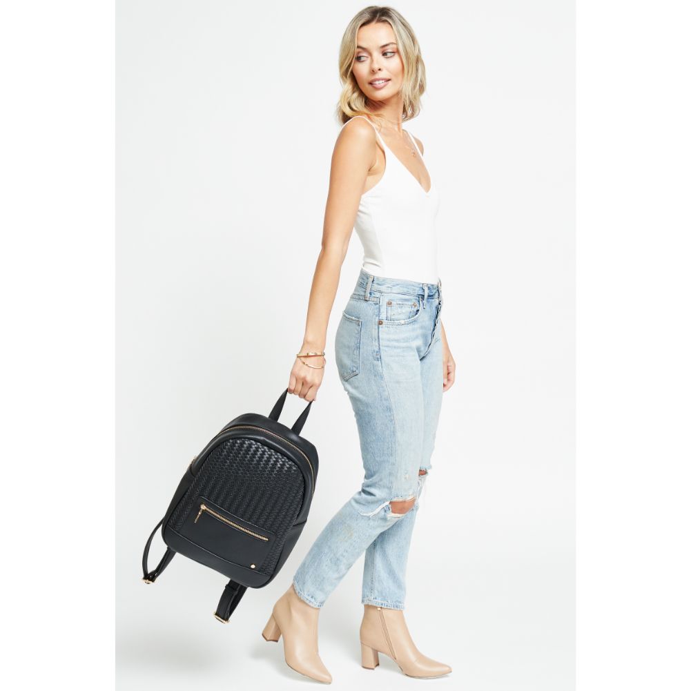 Woman wearing Black Urban Expressions Becca Backpack 840611178701 View 3 | Black