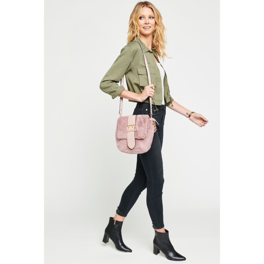 Woman wearing Blush Urban Expressions Sully Crossbody NA-840611154309 View 3 | Blush