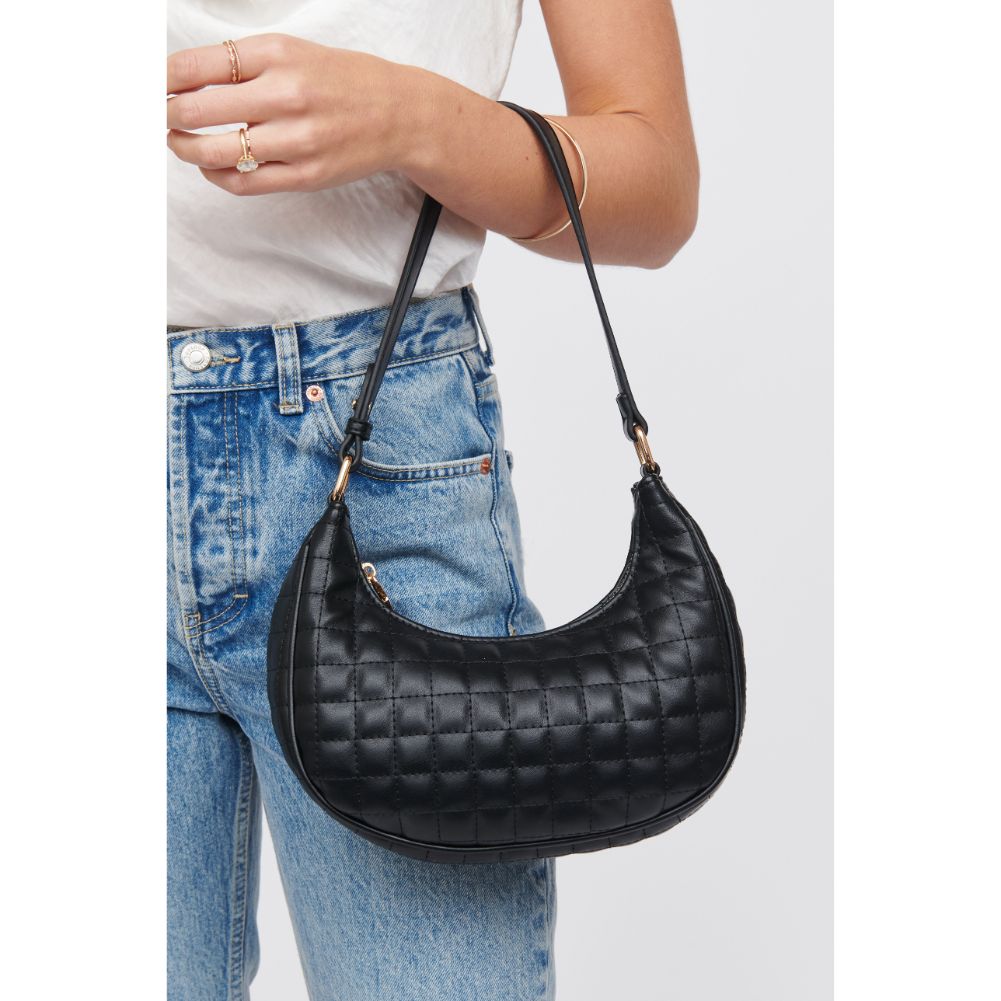Woman wearing Black Urban Expressions Sybil - Quilted Shoulder Bag 818209018777 View 1 | Black