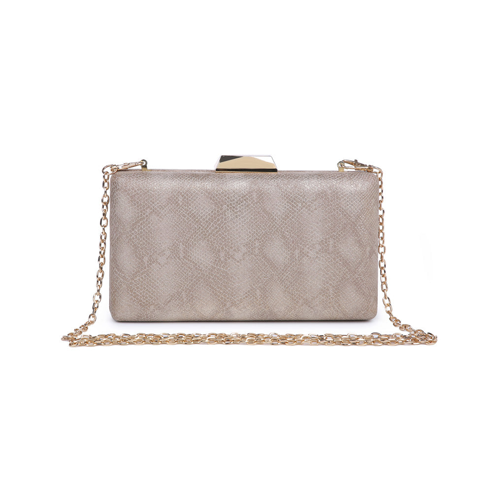 Product Image of Urban Expressions Flora Metallic Snake Evening Bag NA-840611157027 View 1 | Gold