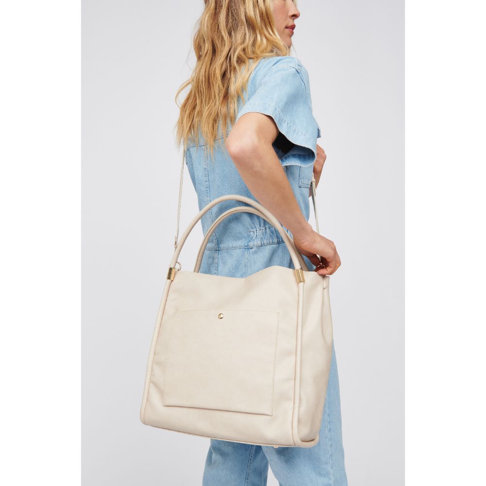 Woman wearing Cream Urban Expressions Deborah Tote 818209016810 View 1 | Cream