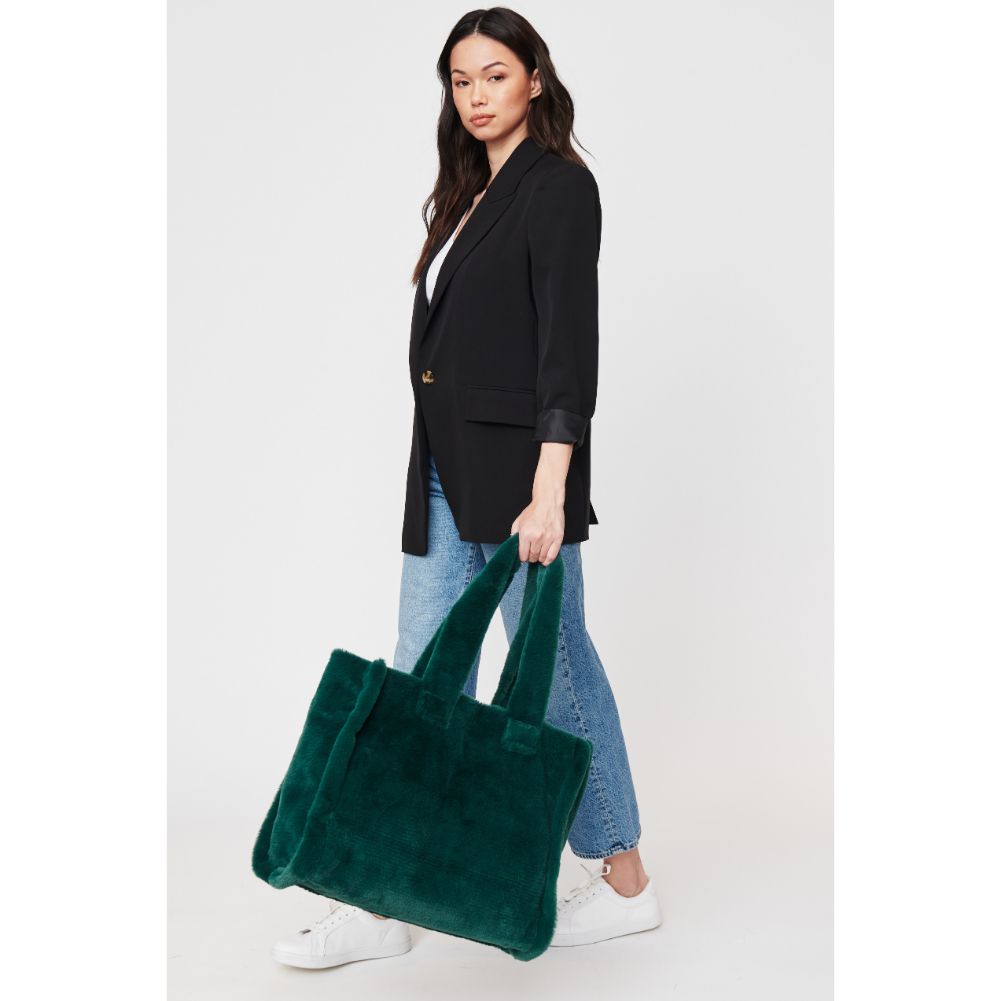 Woman wearing Forest Urban Expressions Melanie Tote 840611103871 View 4 | Forest