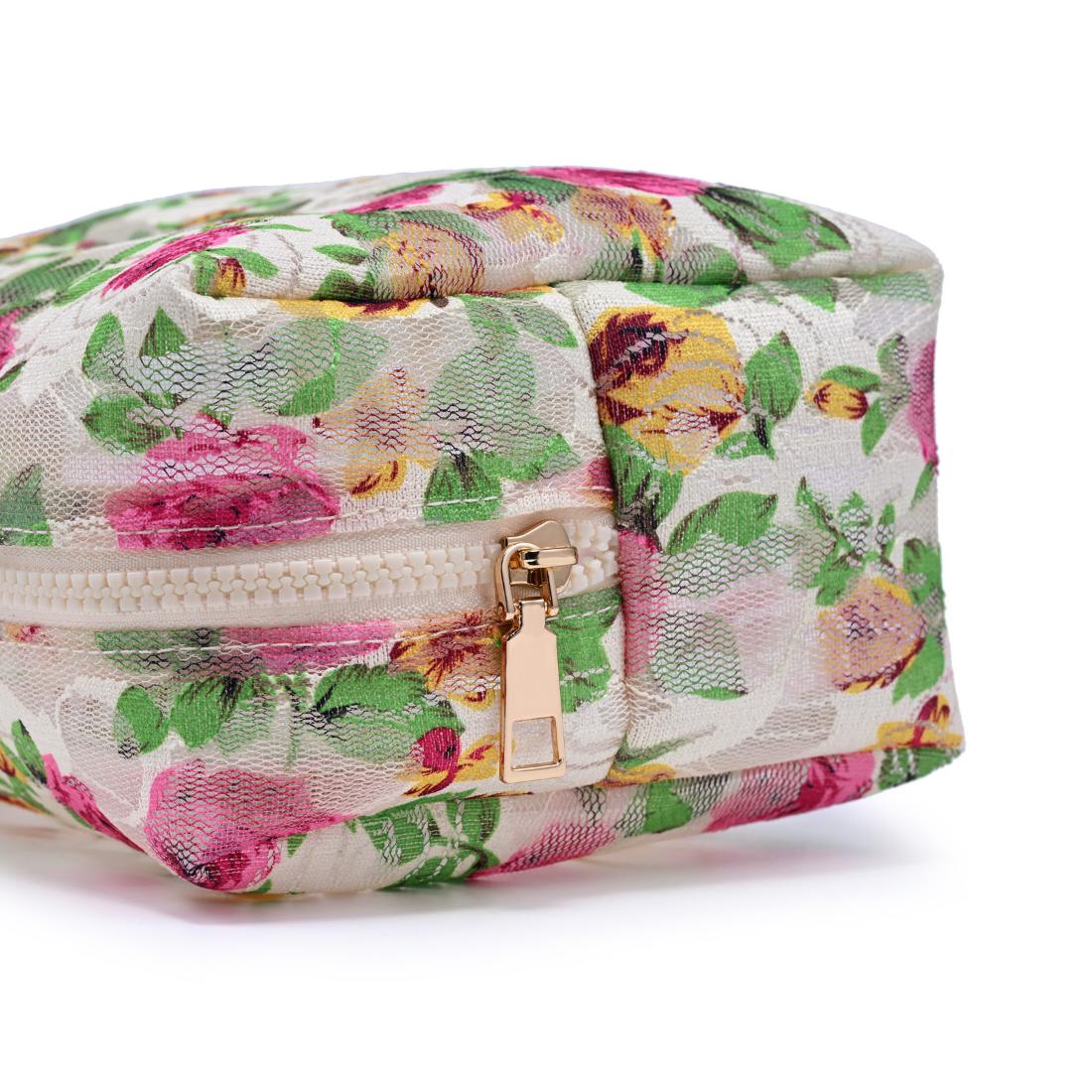 Urban Essentials Petal Play Cosmetic & Travel Organizer Pouch 840504207471 View 8 | Floral Cream