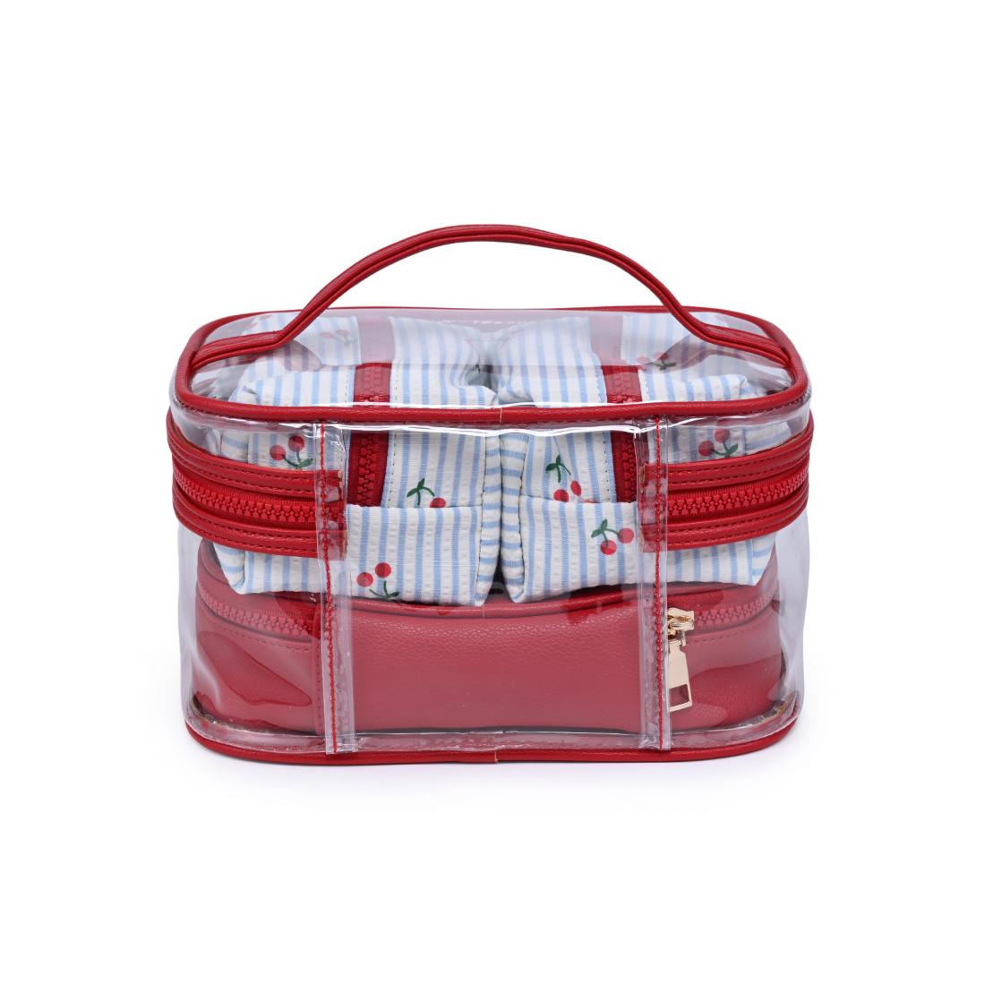 Urban Essentials Cherry Lane - 4 Piece Train Case Set 840504215759 View 7 | Blue Cherry