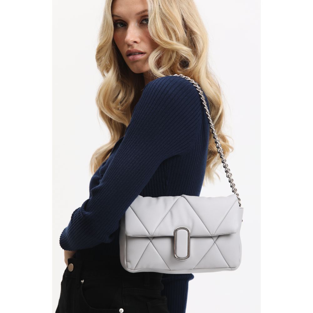 Woman wearing Grey Urban Expressions Anderson Crossbody 840611113818 View 4 | Grey