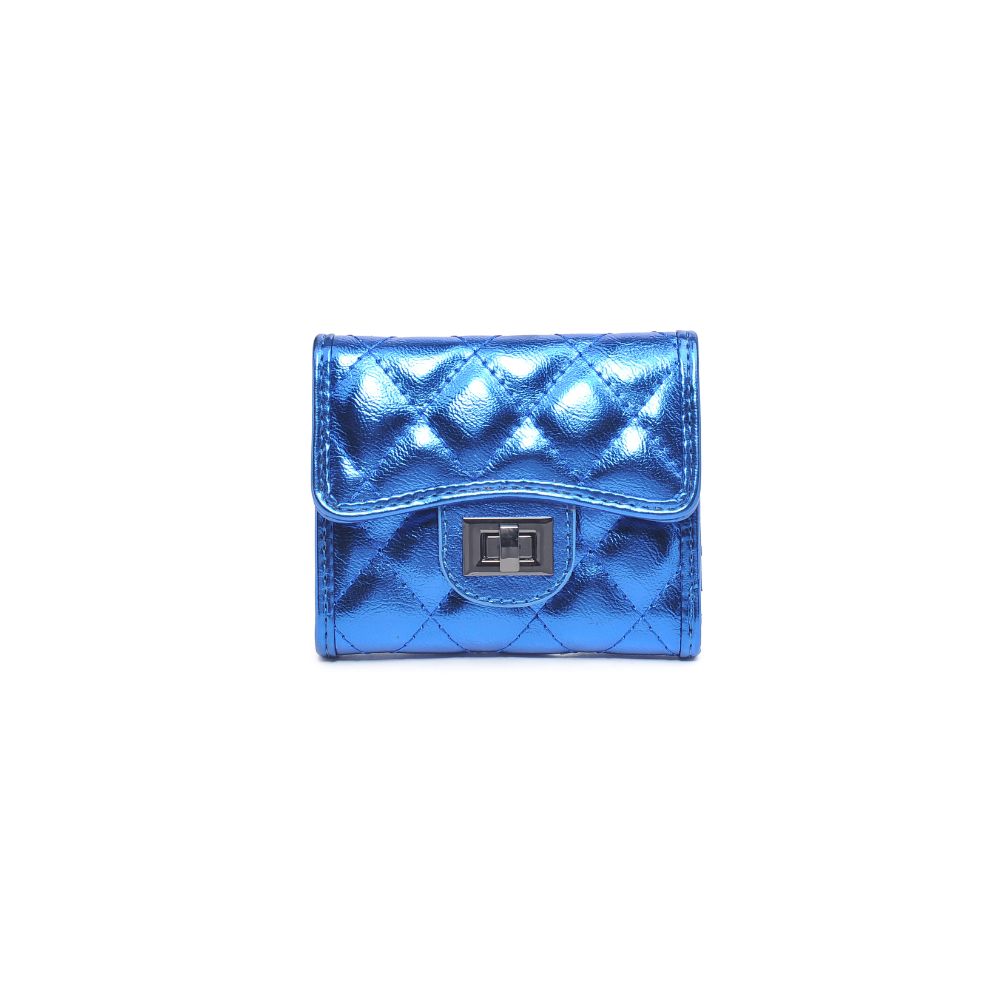 Woman wearing Blue Urban Expressions Shantel - Quilted Wallet 840611104793 View 5 | Blue