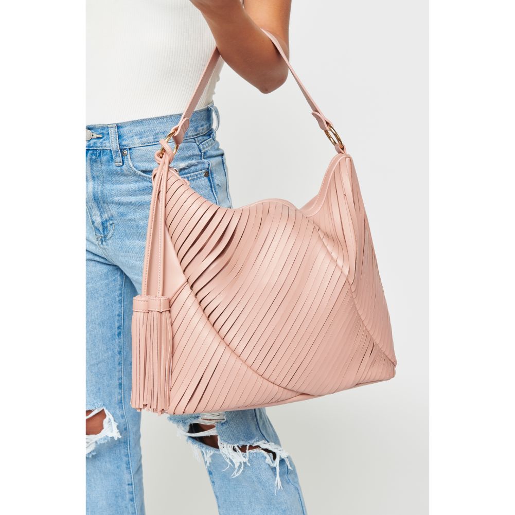 Woman wearing French Rose Urban Expressions Jinx Hobo NA-840611124975 View 3 | French Rose