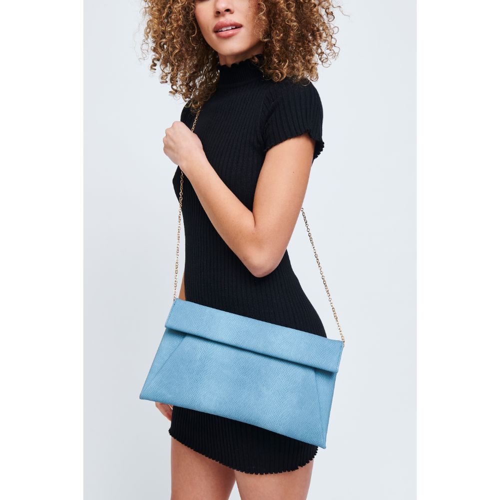 Woman wearing Denim Urban Expressions Emilia Clutch 840611181091 View 1 | Denim