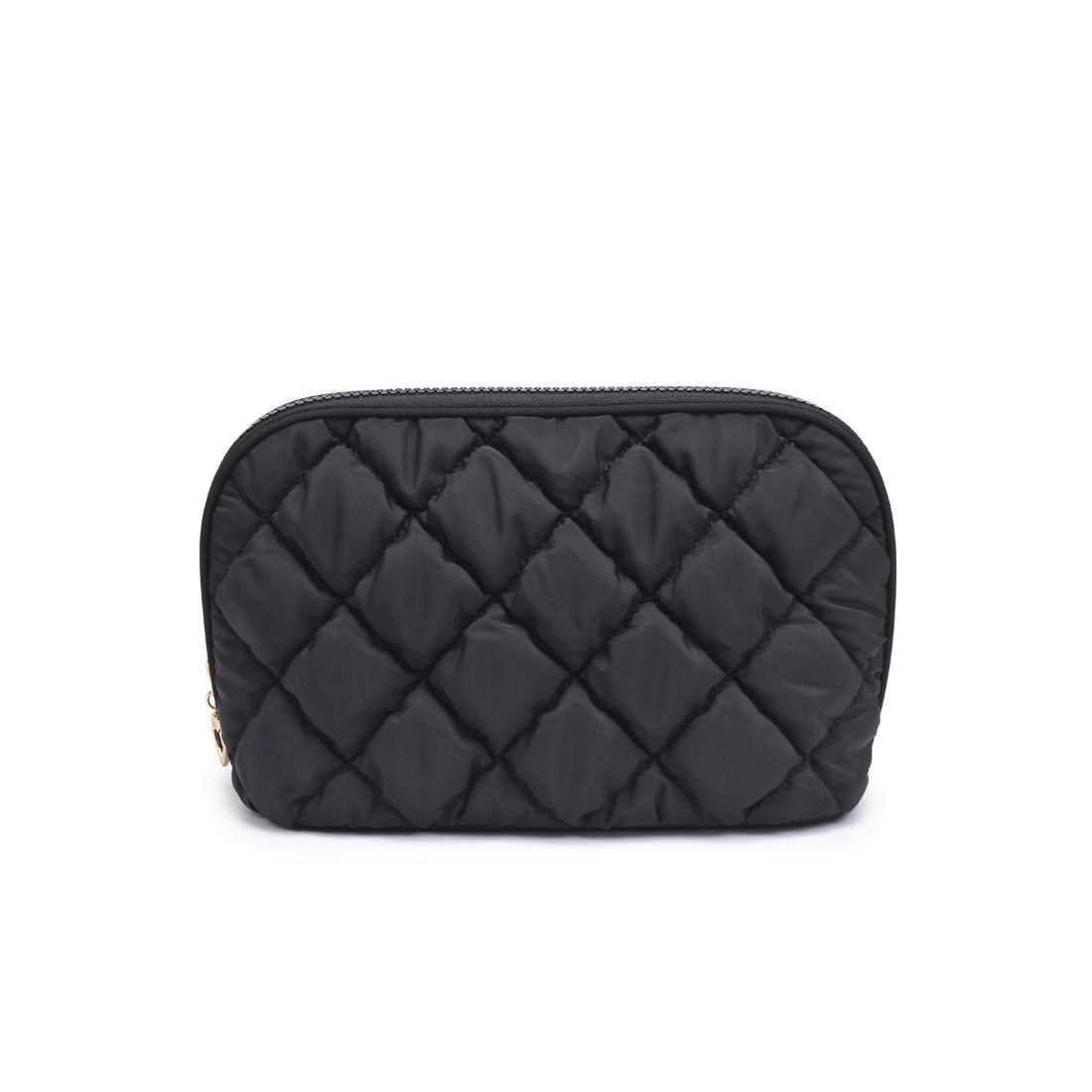 Urban Essentials Cloud Kiss - Quilted Puffer Nylon Cosmetic & Travel Organizer Dome Pouch 840611197085 View 5 | Black