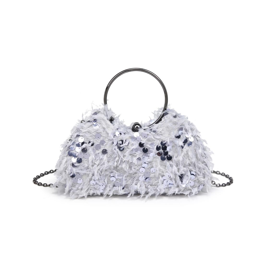 Product Image of Urban Expressions Charlotte Evening Bag 840504200960 View 5 | Pewter