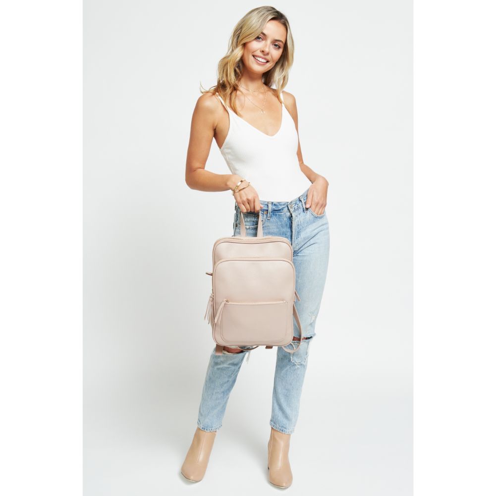 Woman wearing Natural Urban Expressions Carly Backpack 840611174420 View 2 | Natural