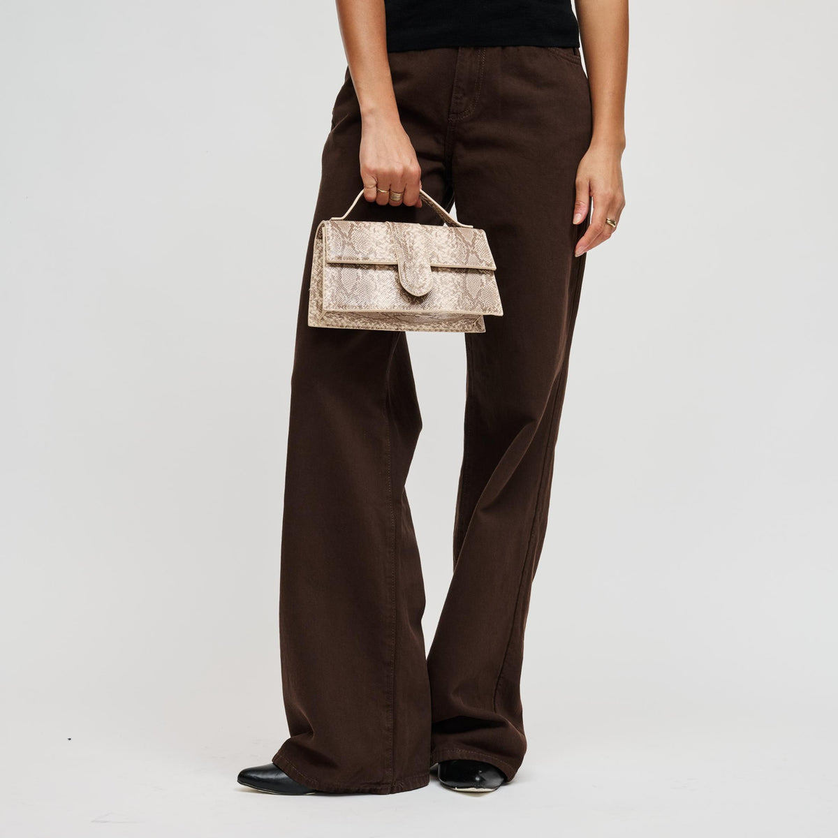 Woman wearing Natural Urban Expressions Violet - Snake Crossbody 840504210167 View 3 | Natural