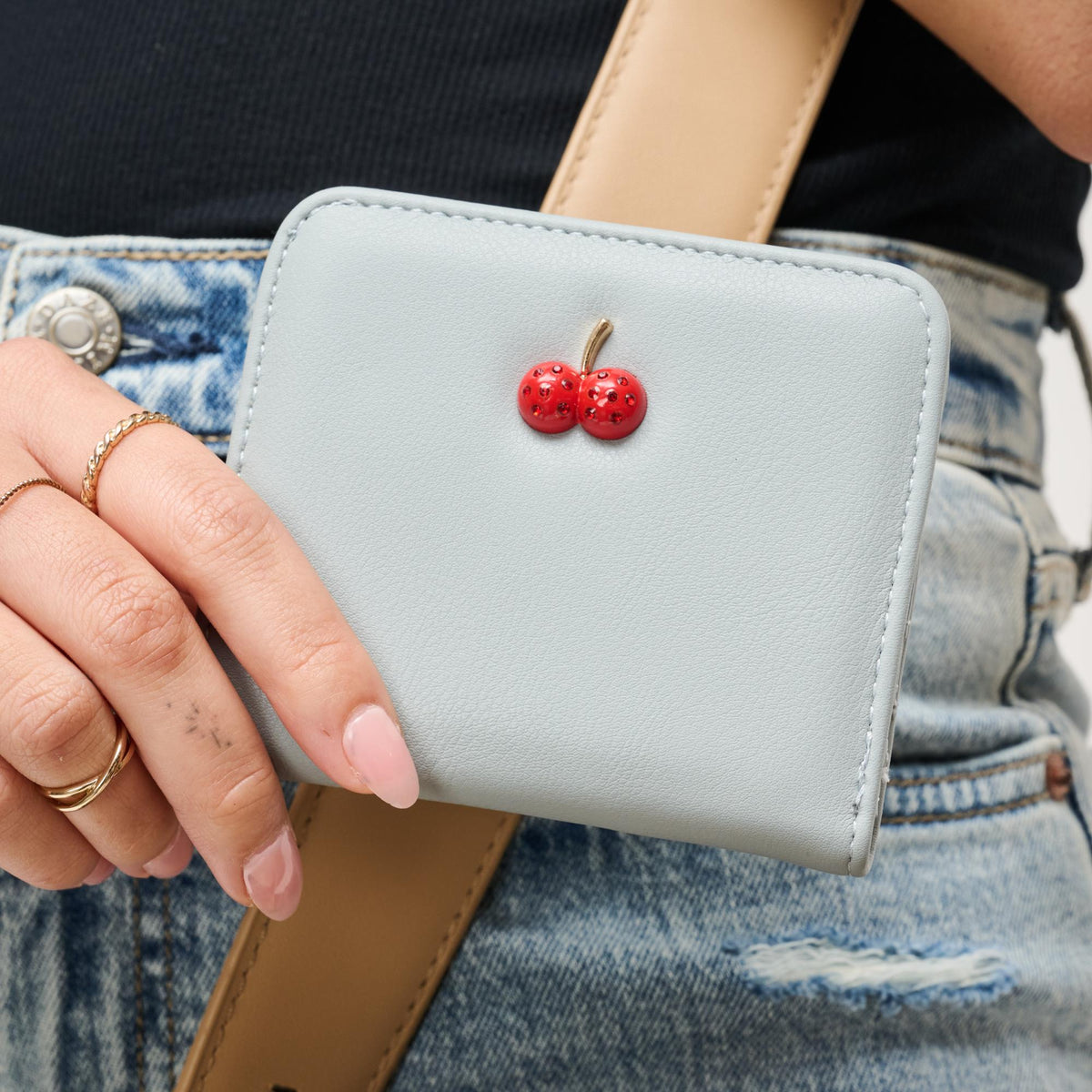 Woman wearing Blue Urban Expressions Lucy Wallet 840504203961 View 1 | Blue