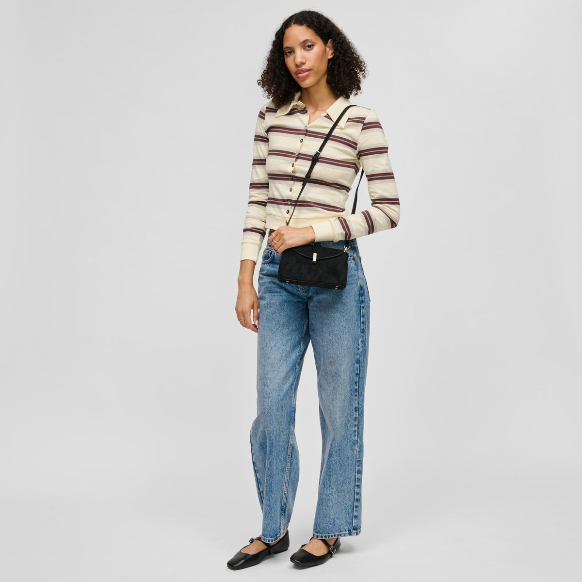 Woman wearing Black Urban Expressions Inez Crossbody 840504214721 View 4 | Black