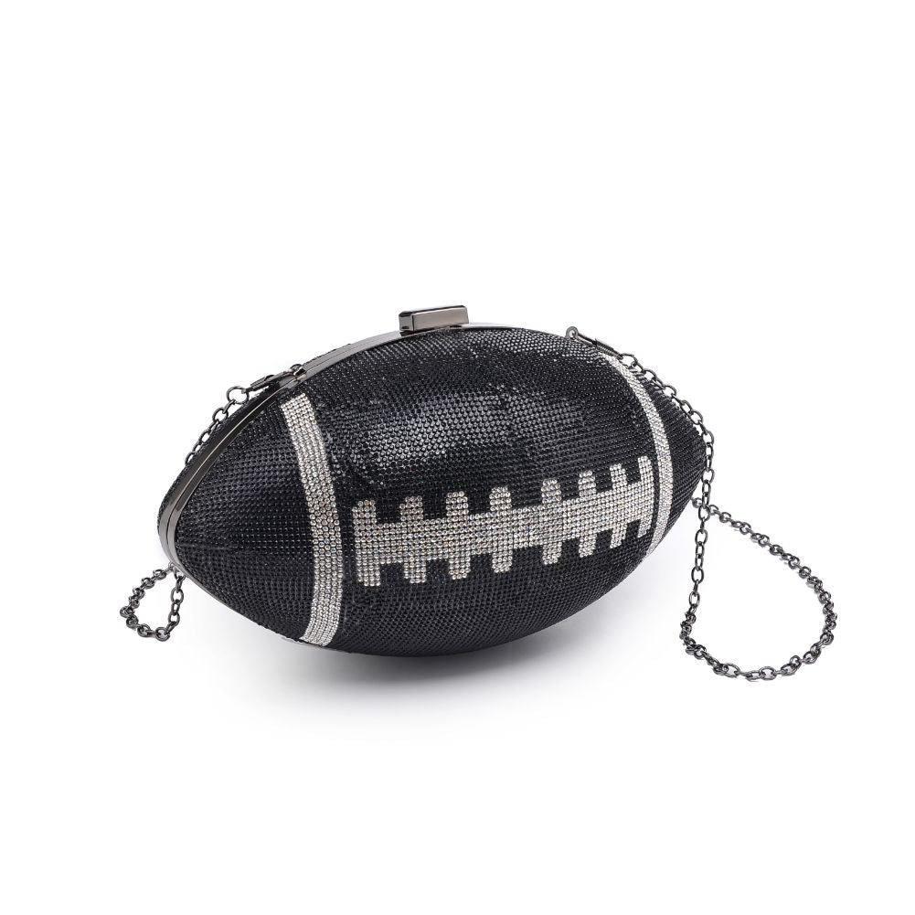 Woman wearing Black Silver Urban Expressions Robbie Evening Bag 818209012263 View 6 | Black Silver