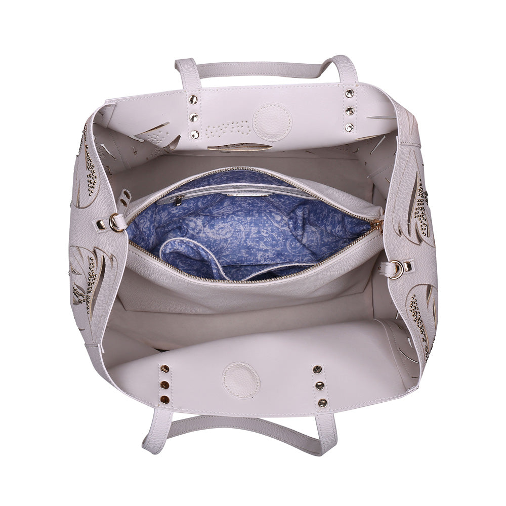 Woman wearing Cream Urban Expressions Aruba Tote NA-840611141644 View 9 | Cream