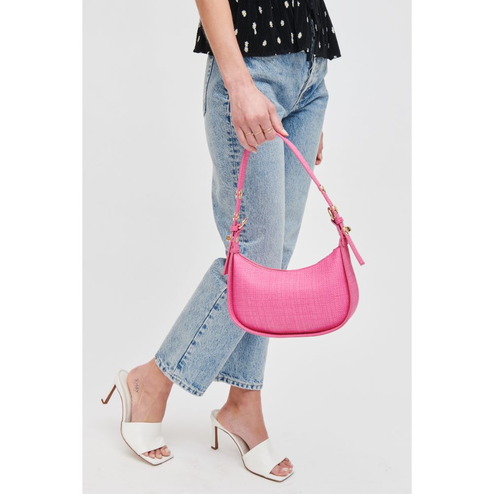 Woman wearing Pink Urban Expressions Rhoda Shoulder Bag 840611118547 View 3 | Pink