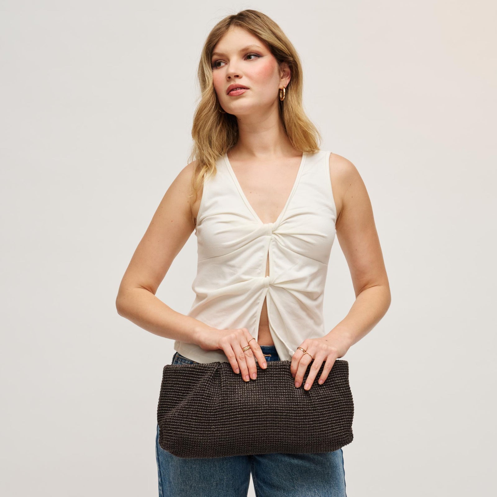 Woman wearing Natural Urban Expressions Franny - Seasonal Clutch 840504208515 View 1 | Natural