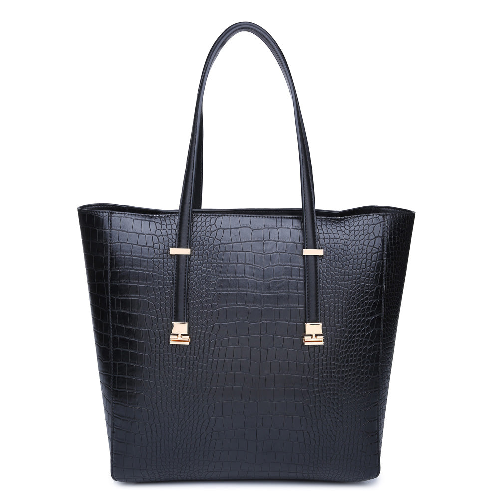 Product Image of Urban Expressions Claudia Tote NA-840611155566 View 1 | Black Croc