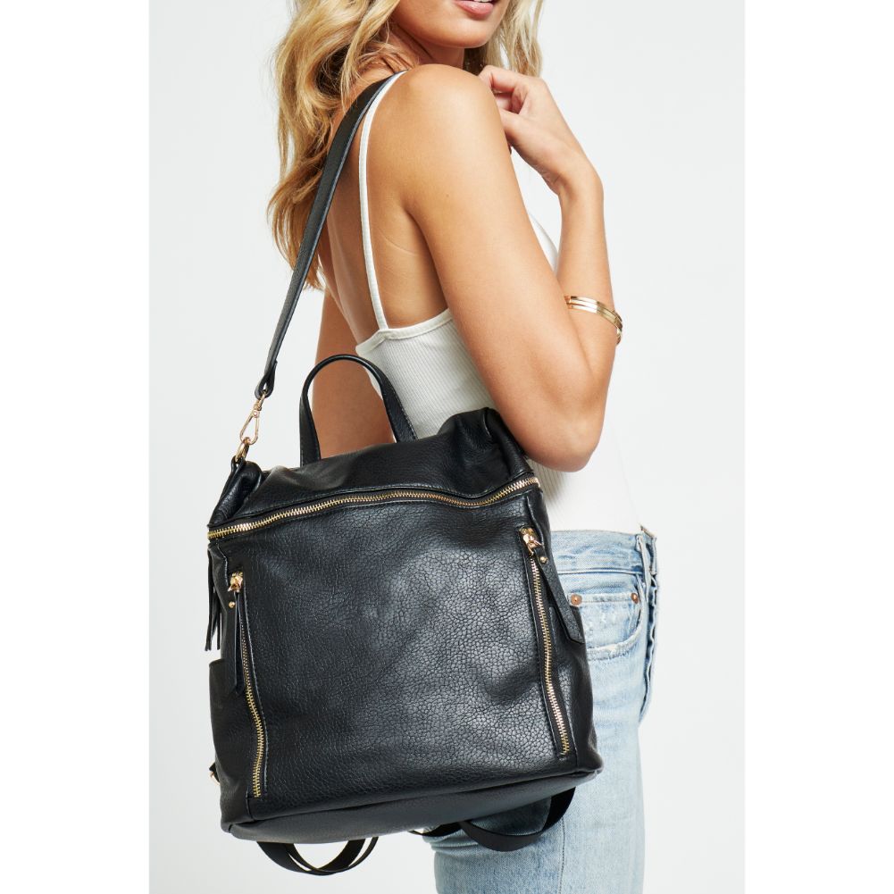 Woman wearing Black Urban Expressions Jefferson Backpack 840611179739 View 3 | Black