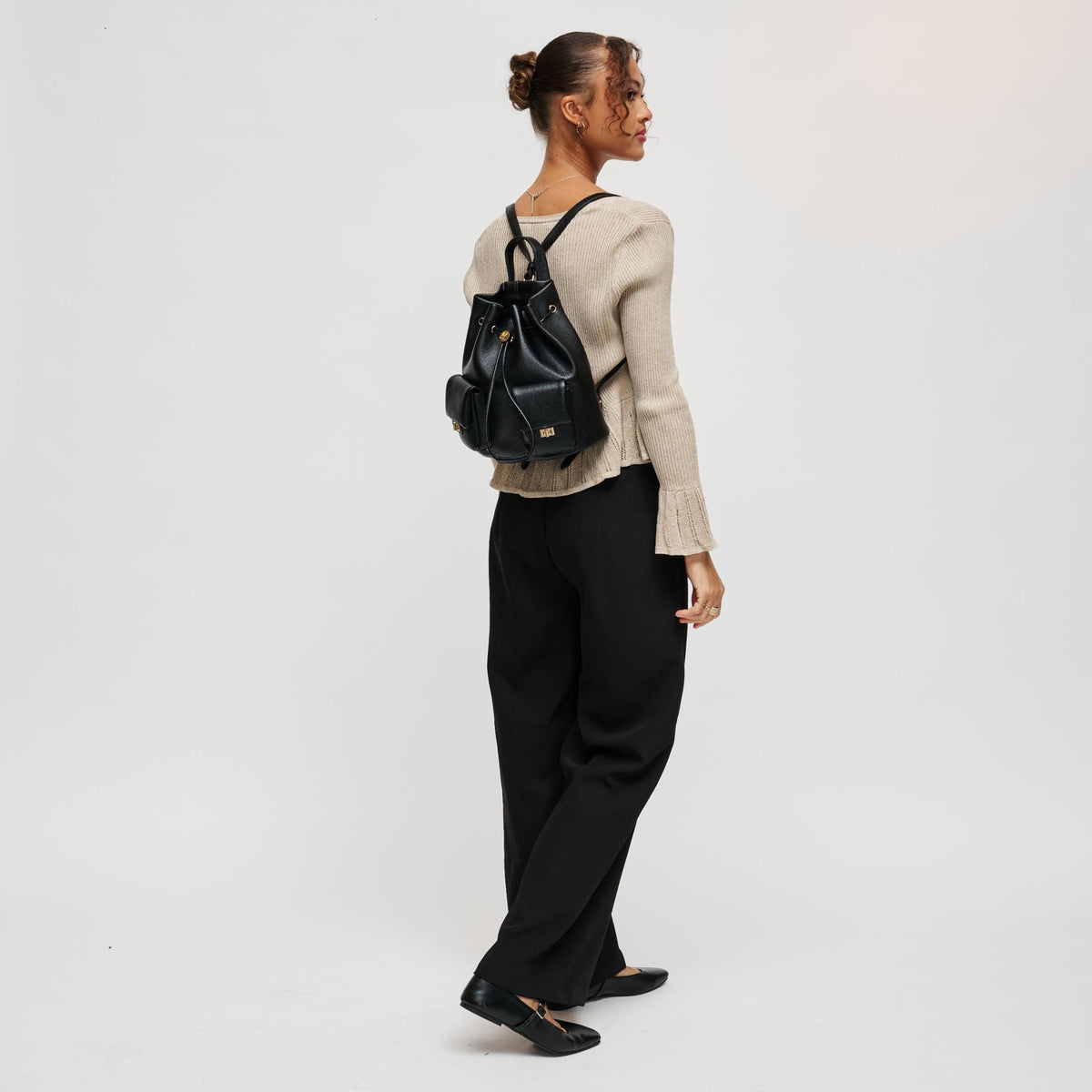 Woman wearing Black Urban Expressions Clearfield Backpack 840504212369 View 4 | Black
