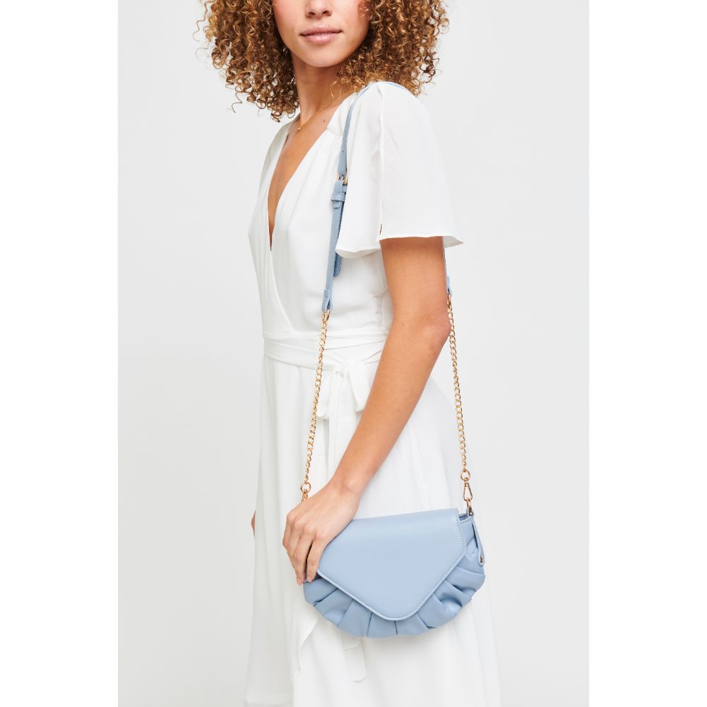 Woman wearing Sky Blue Urban Expressions Gemma Crossbody 840611179470 View 1 | Sky Blue