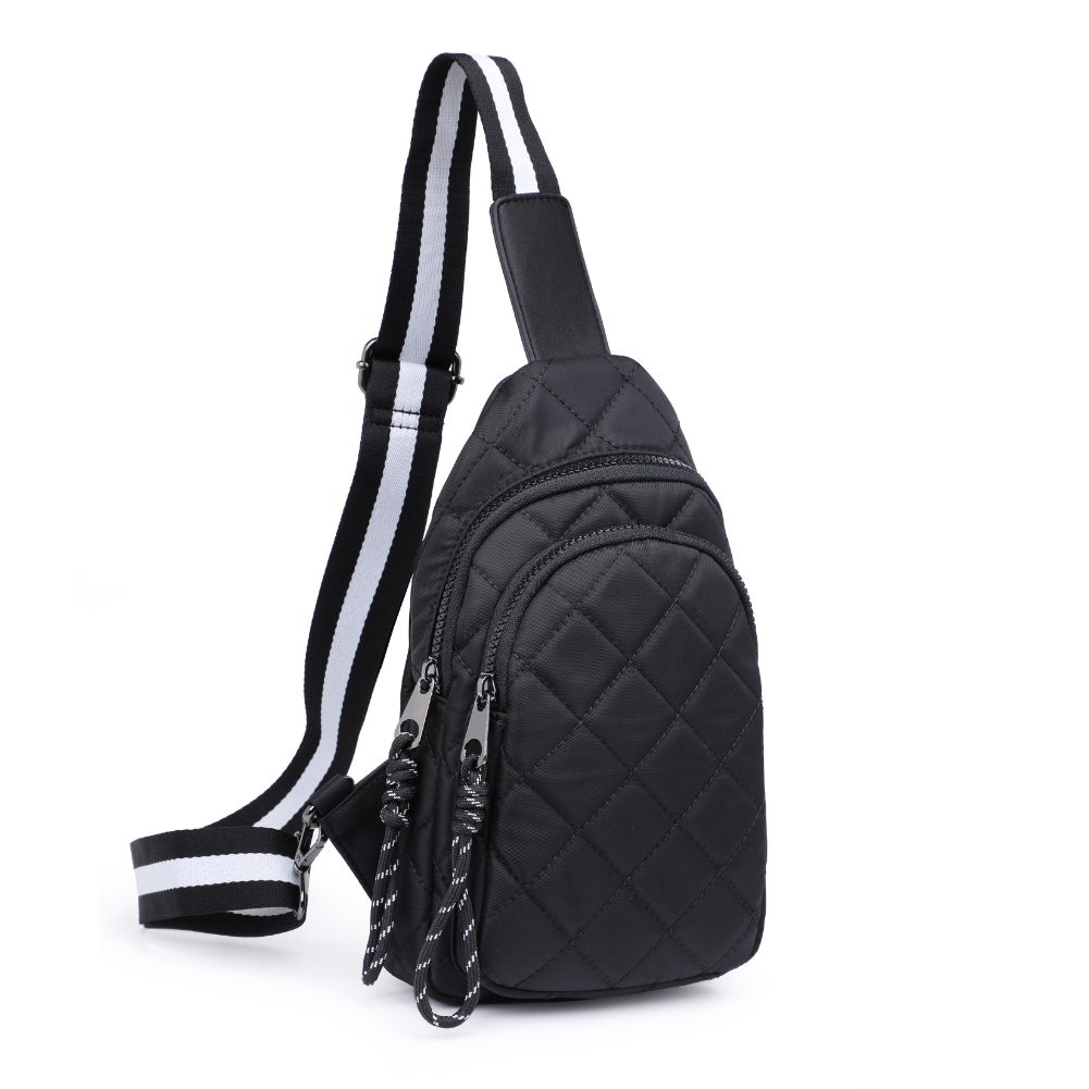 Urban Expressions Ace - Quilted Nylon Sling Backpack 840611177650 View 6 | Black
