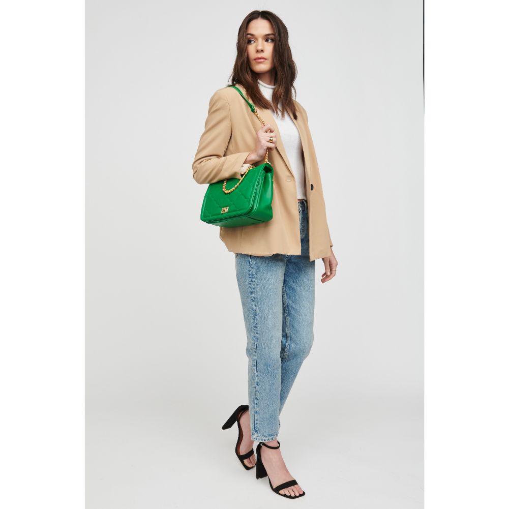 Woman wearing Kelly Green Urban Expressions Hermine Crossbody 818209015387 View 3 | Kelly Green