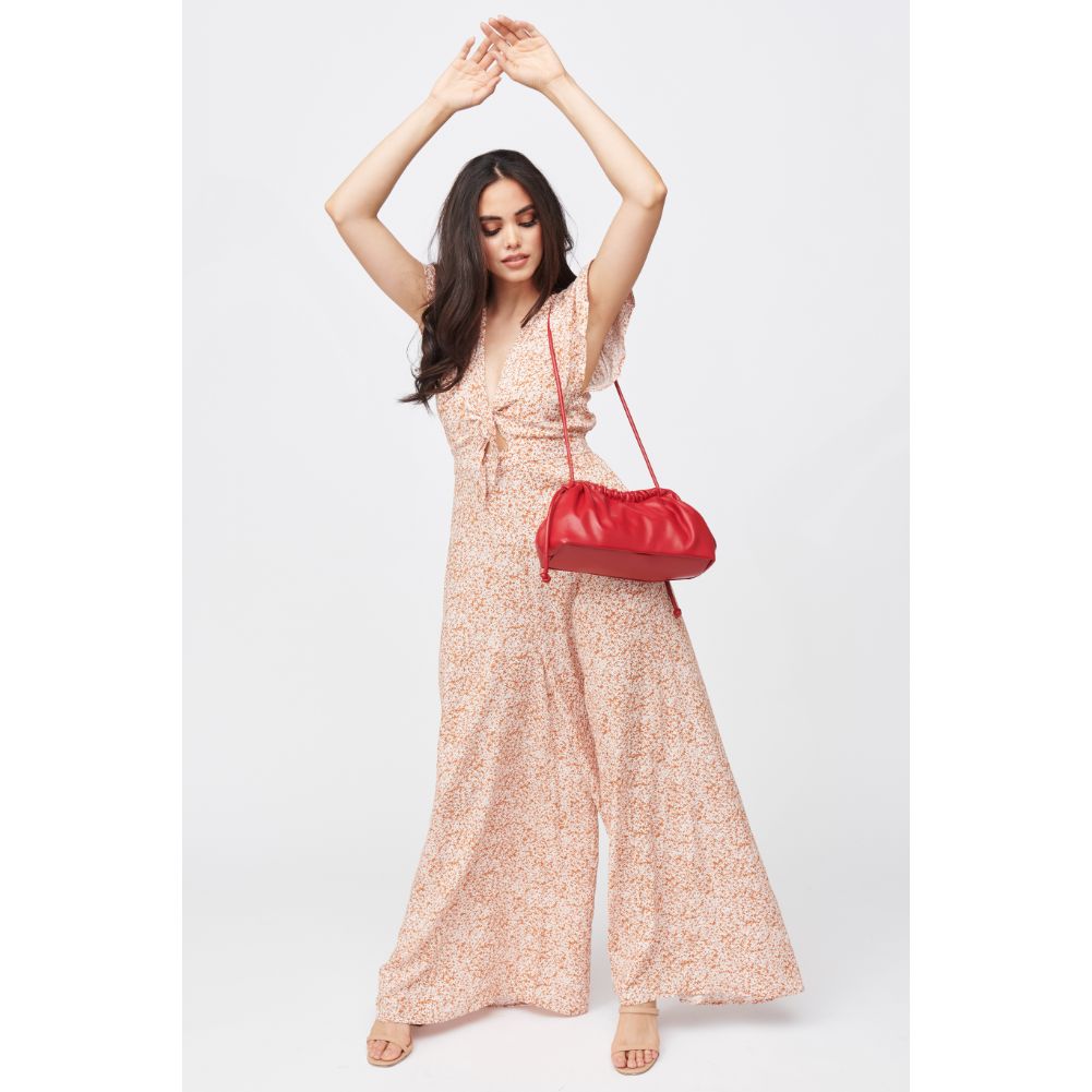 Woman wearing Red Urban Expressions Macie Clutch 840611182432 View 4 | Red